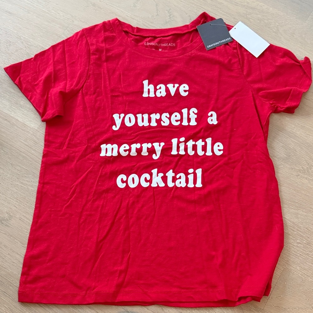 NWT Women’s Red Graphic Tee for the Holidays